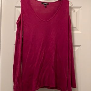 Magenta Cold Shoulder Sweater